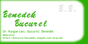 benedek bucurel business card